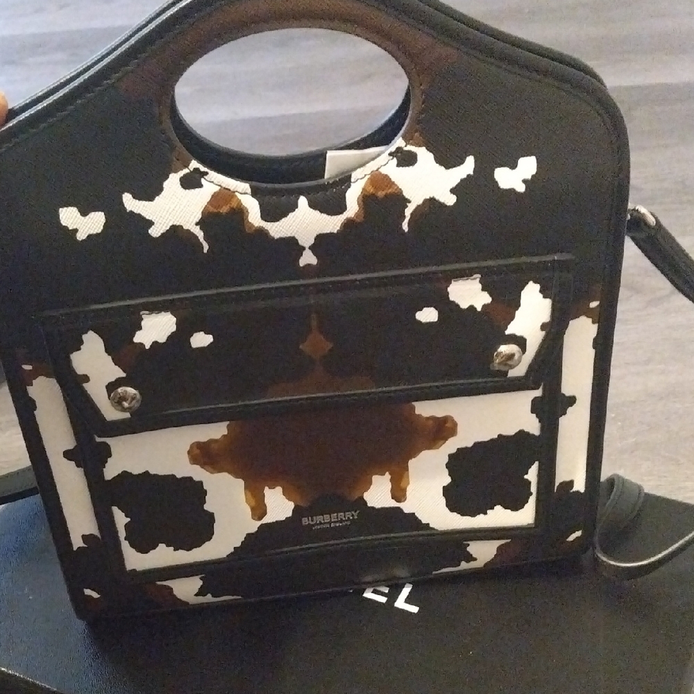 Burberry Black and White Abstract Handbag